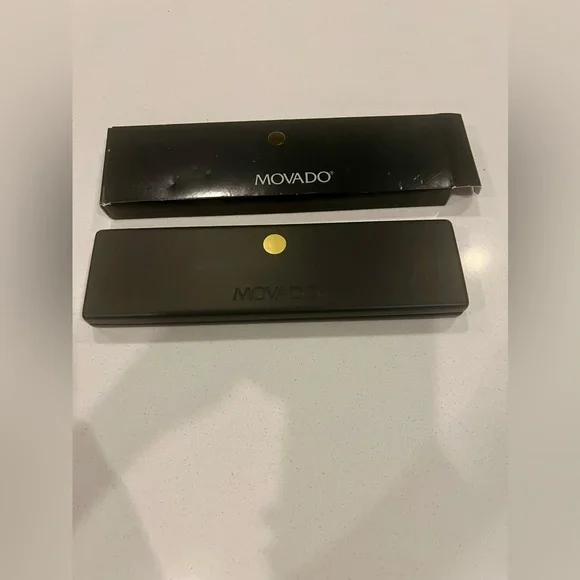 New In Box Vintage Movado Museum Watch Women 25mm Black Dial Gold Tone - Picture 2 of 12